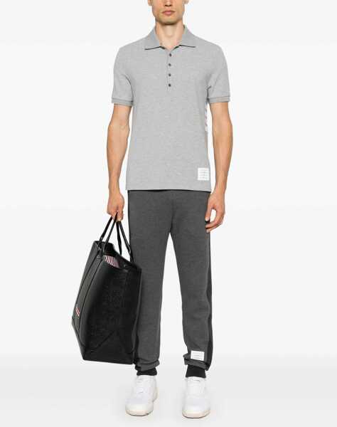 Tricouri Polo Thom Browne Polo Shirt whit iconic bands LT GREY Barbati (BM 19621841) 2