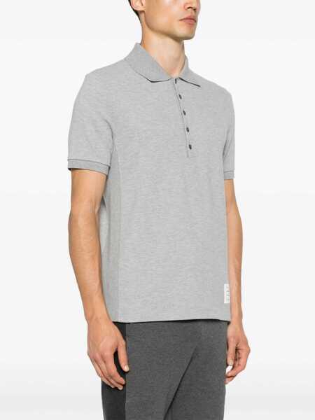 Tricouri Polo Thom Browne Polo Shirt whit iconic bands LT GREY Barbati (BM 19621841) 3