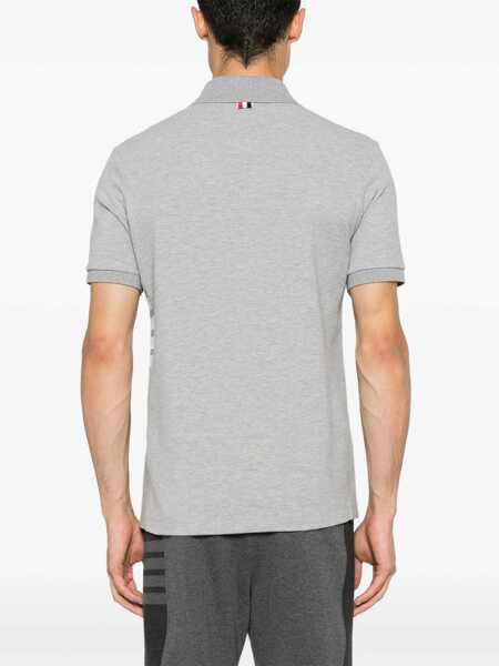 Tricouri Polo Thom Browne Polo Shirt whit iconic bands LT GREY Barbati (BM 19621841) 4