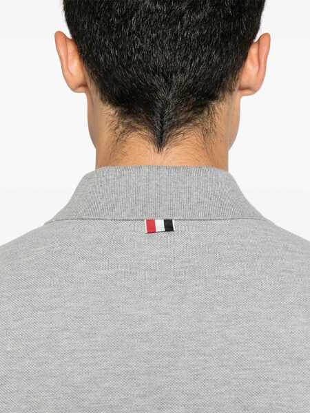 Tricouri Polo Thom Browne Polo Shirt whit iconic bands LT GREY Barbati (BM 19621841) 5