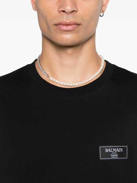 Tricouri Balmain Logo T-shirt NOIR Barbati (BM 19621874) 4