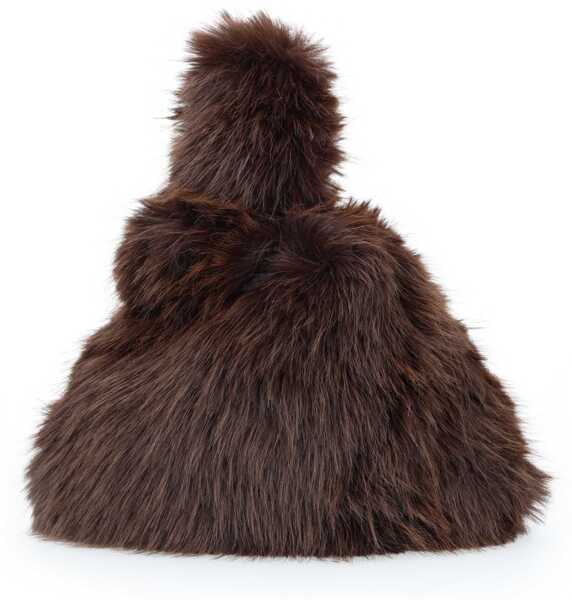 Genti de mana MSGM Small Fluffy Bag BROWN Femei (BM 19622006) 2