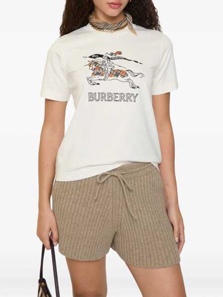Tricouri Burberry Cotton t-shirt with EKD White Femei (BM 19622364) 2