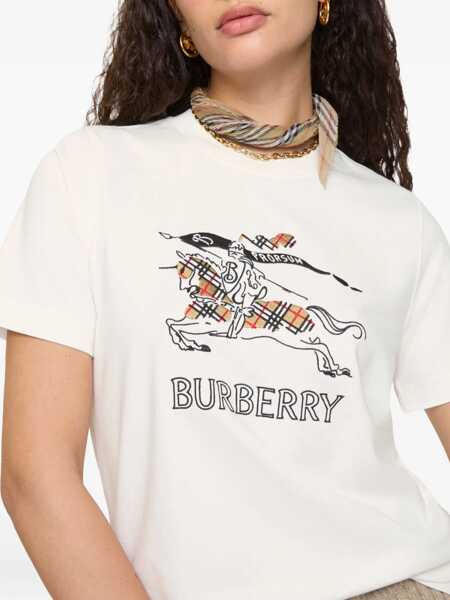 Tricouri Burberry Cotton t-shirt with EKD White Femei (BM 19622364) 3