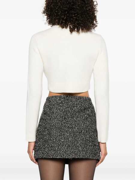 Cardigane Self-Portrait Wool cropped cardigan White Femei (BM 19622382) 4