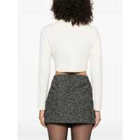 Cardigane Dama - Cardigane Self-Portrait Wool cropped cardigan White Femei (BM 19622382) - B-mall.ro