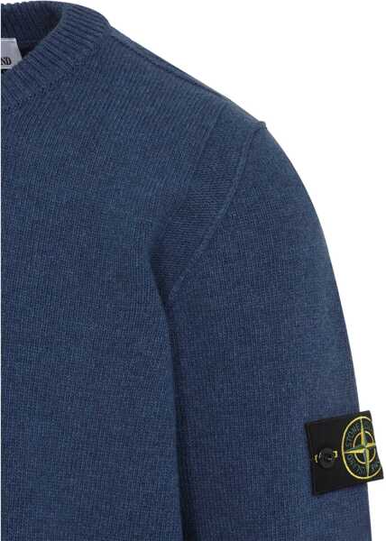 Pulovere casual Stone Island Wool Jersey. BLUE Barbati (BM 19628270) 3