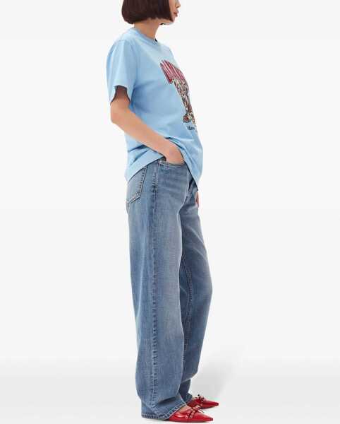 Tricouri Ganni T-Shirt Tiger AZURE Femei (BM 19628477) 3