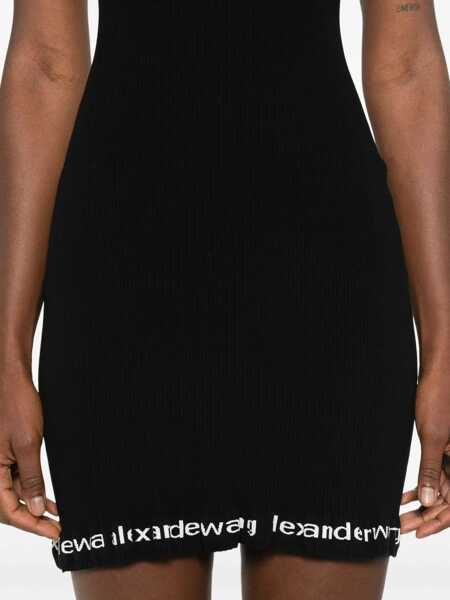 Rochii casual Alexander Wang Midi Dress With Logo BLACK Femei (BM 19628489) 5