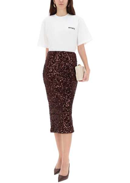 Tricouri ROTATE Birger Christensen Oversize Fit T-Shirt WHITE Femei (BM 19628504) 2