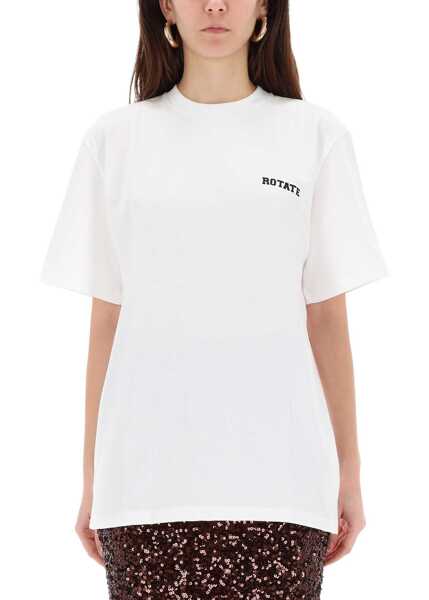 Tricouri ROTATE Birger Christensen Oversize Fit T-Shirt WHITE Femei (BM 19628504) 1