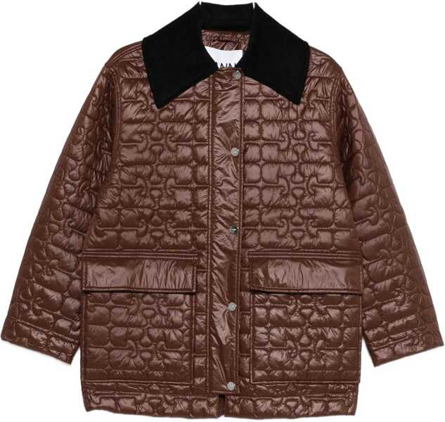 Jachete Ganni Quilted Midi Jacket BROWN Femei (BM 19628531) 1