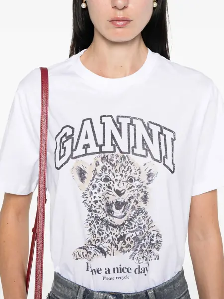 Tricouri Ganni Leopard T-Shirt ANIMALIER Femei (BM 19628537) 5