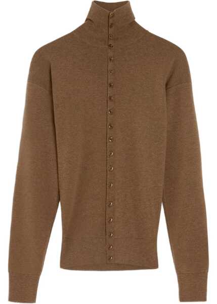 Cardigane LEMAIRE Wool High Collar Cardigan BROWN Femei (BM 19628543) 1