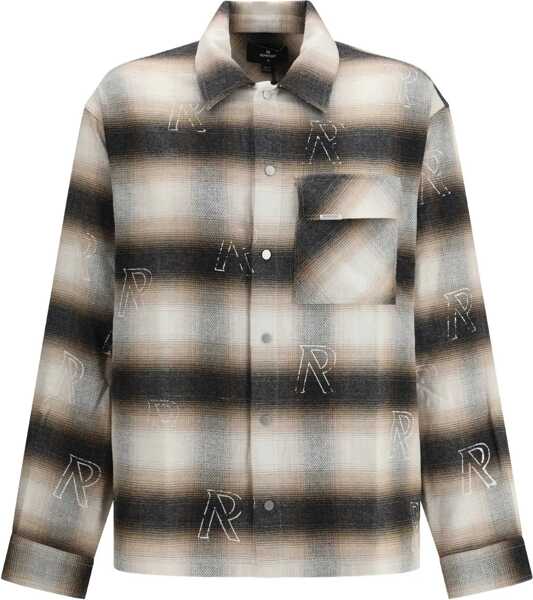 Camasi casual REPRESENT All Over Initial Flannel Shirt LATTE Barbati (BM 19628687) 1