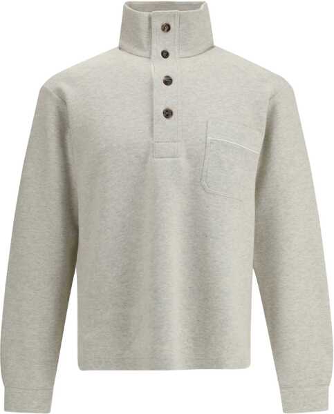 Pulovere casual Tom Ford Cotton Sweatshirt with a partial front button closure MOON Barbati (BM 19628693) 1