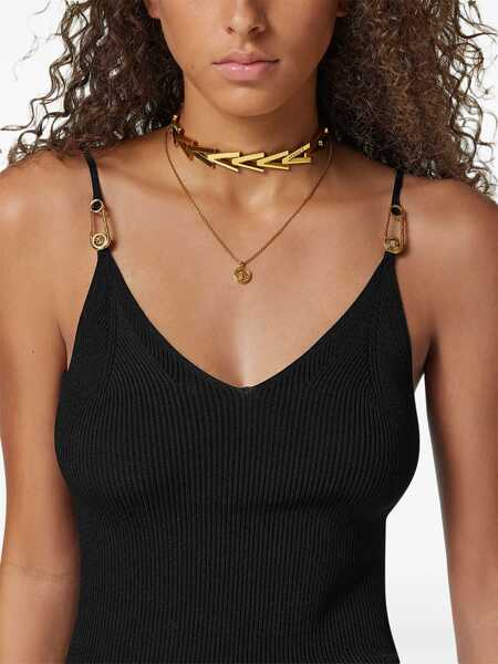 Rochii Versace Safety Pin Slip Midi Dress BLACK Femei (BM 19628759) 5