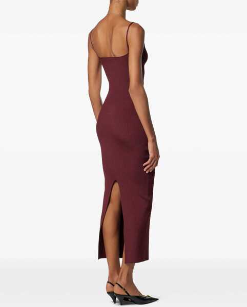 Rochii Versace Safety Pin Slip Midi Dress BURGUNDY Femei (BM 19628762) 3