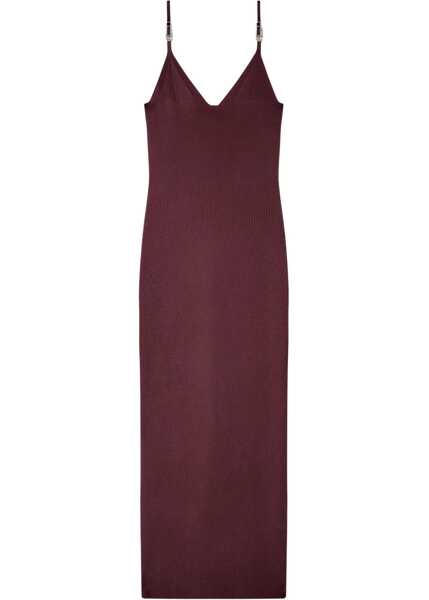 Rochii Versace Safety Pin Slip Midi Dress BURGUNDY Femei (BM 19628762) 1
