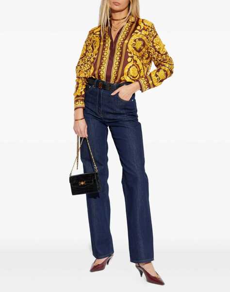 Camasi casual Versace Printed silk Shirt BURGUNDY/GOLD Femei (BM 19628774) 2