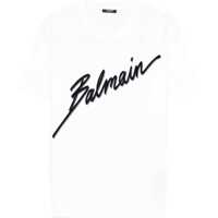 Tricouri Balmain letter flock T-shirt Barbati