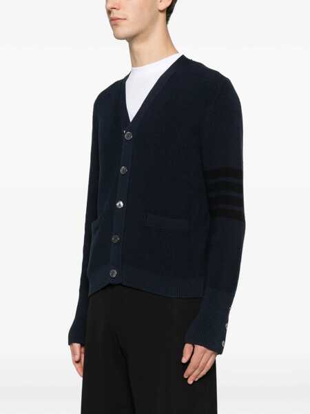 Cardigane Thom Browne V-neck Cardigan NAVY Barbati (BM 19628798) 3
