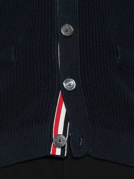 Cardigane Thom Browne V-neck Cardigan NAVY Barbati (BM 19628798) 5