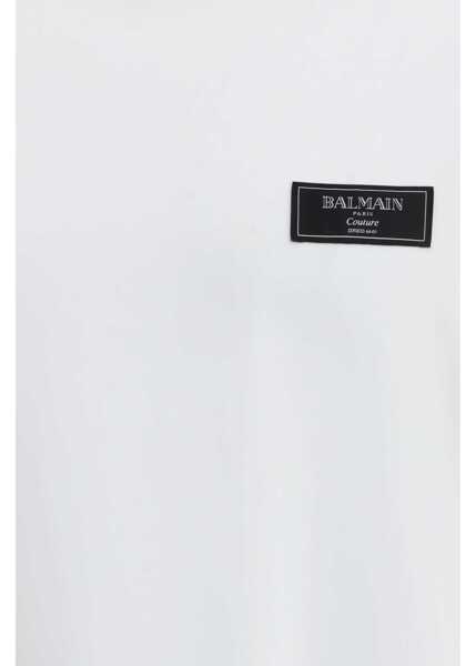 Tricouri Balmain Logo T-shirt BLANC Barbati (BM 19628801) 3