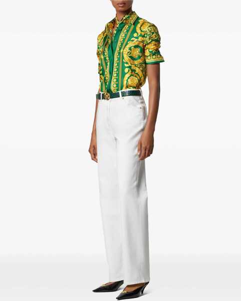 Camasi casual Versace Printed silk Shirt EMERALD/GOLD Femei (BM 19628813) 2