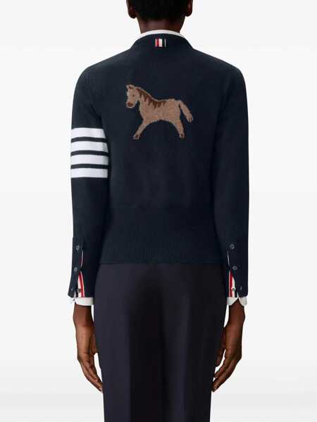 Cardigane Thom Browne Virgin wool Cardigan NAVY Femei (BM 19628831) 4