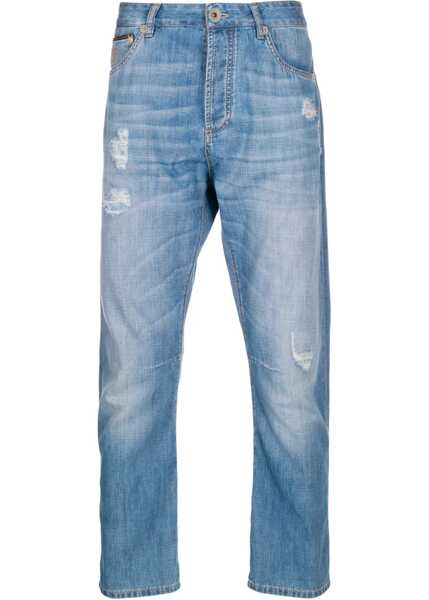 Pantaloni casual Brunello Cucinelli Trousers with abrasions DENIM CHIARO OLD Barbati (BM 19628846) 1