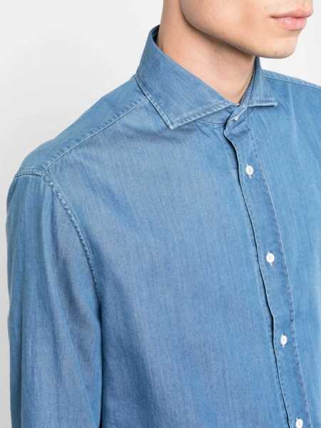 Camasi de blugi Brunello Cucinelli Cotton denim Shirt DENIM MEDIO Barbati (BM 19628849) 5