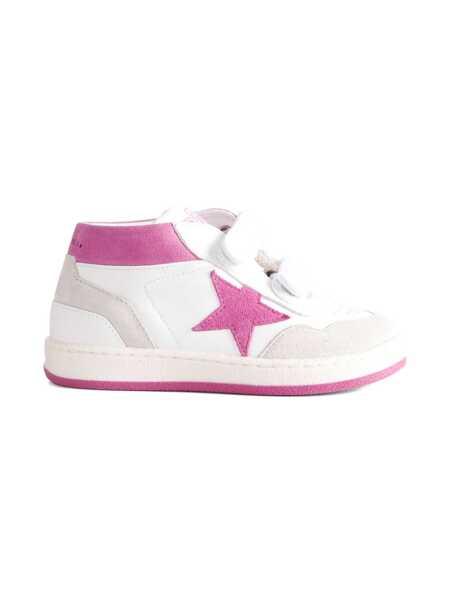 Sneakers Golden Goose SNEAKERS JUNE BASKET NAPPA UPPER SUEDE TOE STAR HEEL AND SPUR WHITE/PINK/GRAY White Fete (BM 19635810) 2