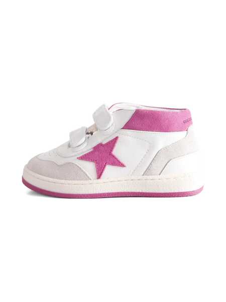 Sneakers Golden Goose SNEAKERS JUNE BASKET NAPPA UPPER SUEDE TOE STAR HEEL AND SPUR WHITE/PINK/GRAY White Fete (BM 19635810) 5
