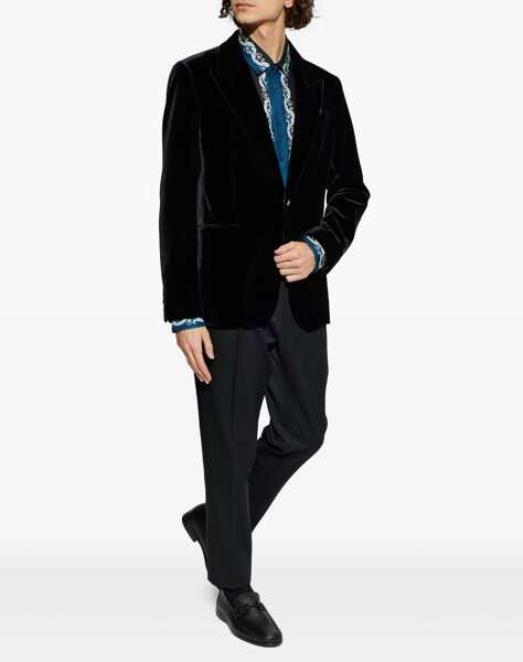 Camasi casual Versace Regular-fit printed silk twill Shirt BLACKPETROL BLUE Barbati (BM 19635830) 2
