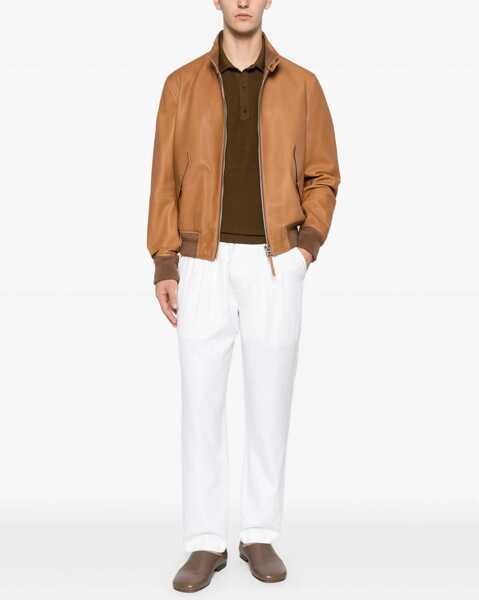 Pantaloni casual Tom Ford Herringbone Stripe Pleated Lounge Trousers OPTICAL WHITE Barbati (BM 19635854) 2