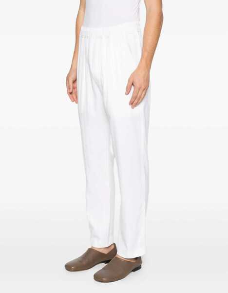 Pantaloni casual Tom Ford Herringbone Stripe Pleated Lounge Trousers OPTICAL WHITE Barbati (BM 19635854) 3