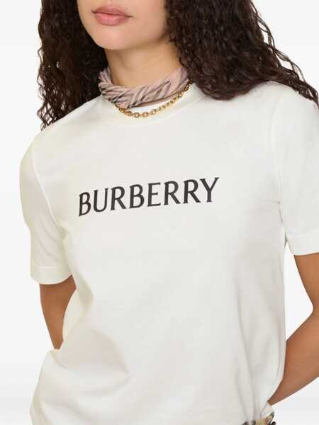 Tricouri Burberry Cotton T-shirt with logo White Femei (BM 19635960) 3