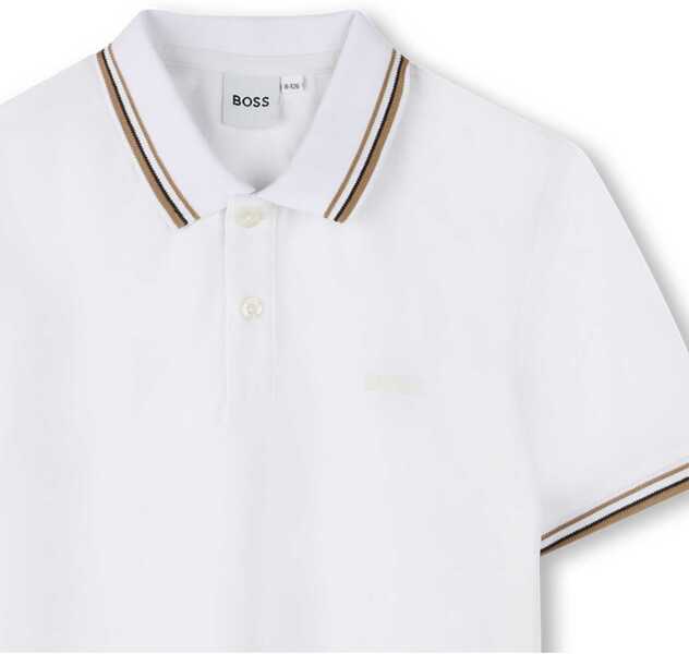 Tricouri Polo Hugo Boss Short-Sleeved Polo Shirt WHITE Baieti (BM 19639145) 3