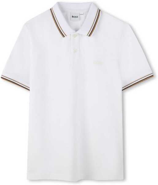 Tricouri Polo Hugo Boss Short-Sleeved Polo Shirt WHITE Baieti (BM 19639145) 1