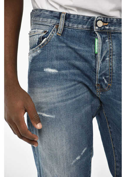 Blugi drepti DSQUARED2 Distressed Effect Jeans 16Cm Blue Barbati (BM 19639199) 2