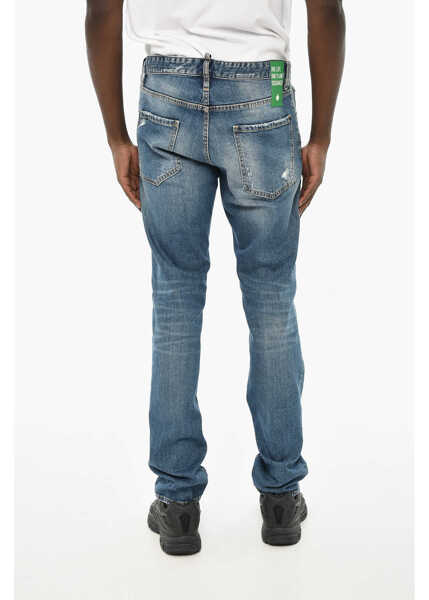 Blugi drepti DSQUARED2 Distressed Effect Jeans 16Cm Blue Barbati (BM 19639199) 4