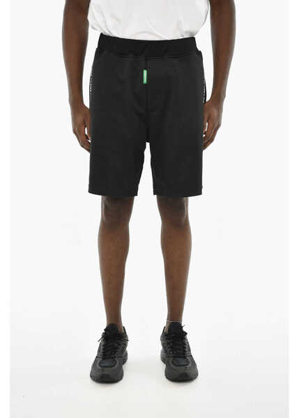 Pantaloni scurti DSQUARED2 Cotton Blend Shorts With Drawstring Waist Black Barbati (BM 19639202) 1
