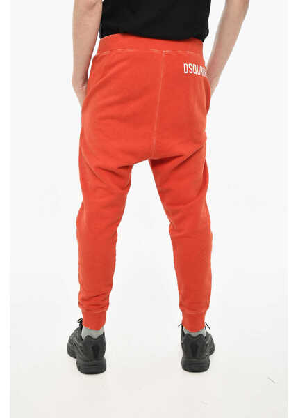 Pantaloni de trening DSQUARED2 Vintage Effect Cotton Joggers Red Barbati (BM 19639205) 2