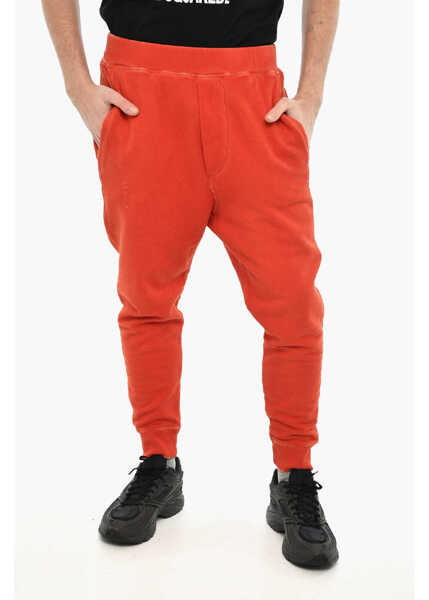 Pantaloni de trening DSQUARED2 Vintage Effect Cotton Joggers Red Barbati (BM 19639205) 1