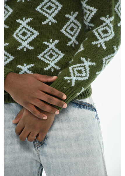 Pulovere DSQUARED2 Wool Sweater With Hood Green Barbati (BM 19639211) 3