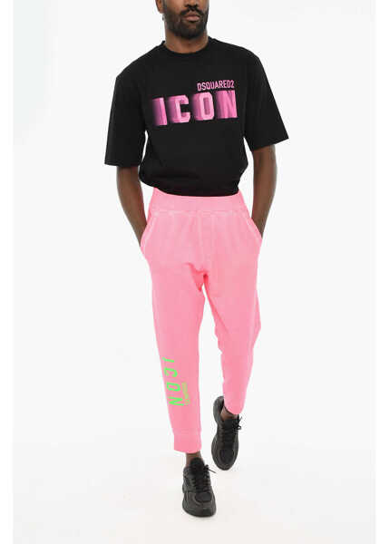 Pantaloni de trening DSQUARED2 Solid Color Cotton Joggers Pink Barbati (BM 19639214) 4