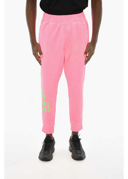 Pantaloni de trening DSQUARED2 Solid Color Cotton Joggers Pink Barbati (BM 19639214) 1