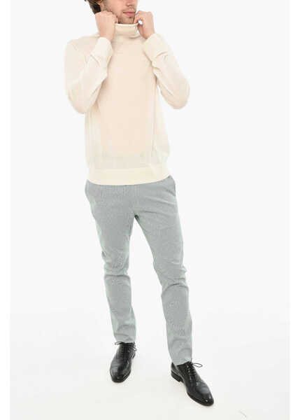 Pulovere DSQUARED2 Virgin Wool Turtleneck Sweater With Ton On Ton Logo Beige Barbati (BM 19639217) 4