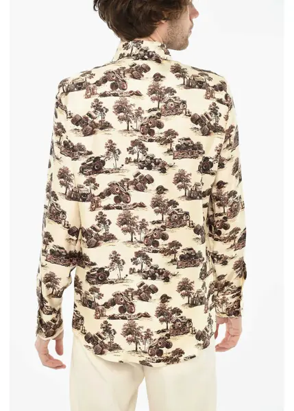 Camasi casual DSQUARED2 All-Over Printed Silk Shirt Multicolor Barbati (BM 19639226) 2